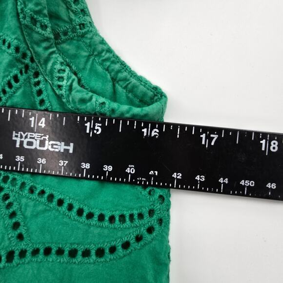 CAbi Women's Gemma Eyelet High Low Ruffle Tank Top Blouse Green Size XS - Picture 8 of 9